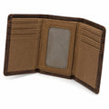 Portefeuille bifold 11 x 9 cm en cuir marron avec porte-cartes classique