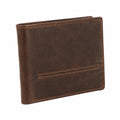 Portefeuille homme 12 x 9.5 x 2 cm en cuir marron style pliant