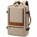 Sac à dos cabine 45 x 30 x 20 cm en tissu beige et marron avec rangements zippés