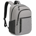 Sac à dos 30 x 18 x 45 cm gris en tissu synthétique pour quotidien avec compartiments zippés