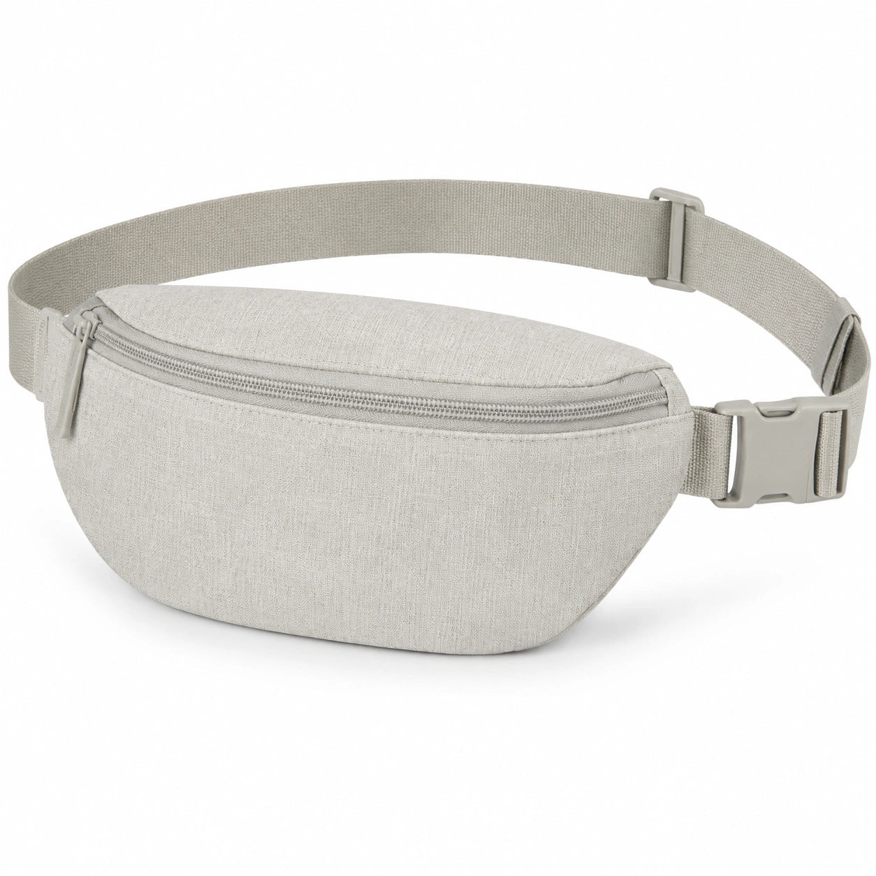 Sac banane 30 x 8 x 15 cm en tissu beige à ceinture réglable