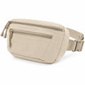 Sac banane 30 x 16 x 8 cm en textile beige à compartiments zippés pour usage quotidien