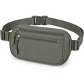Sac banane 22 x 14 x 6 cm en polyester vert kaki à poches zippées ajustable