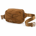 Sac banane 23 cm en polyester marron avec sangle réglable et rangements zippés