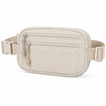 Sac banane 22 x 6 x 14 cm en polyester beige à poches zippées style urbain