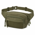 Sac banane 25 x 7 x 15 cm en tissu synthétique vert olive à compartiments zippés