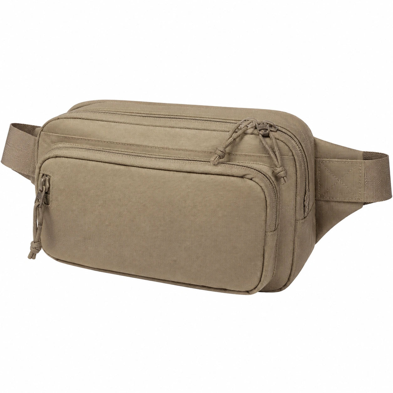 Sac banane 28 x 15 x 8 cm en polyester kaki à multiples poches pour rangement quotidien