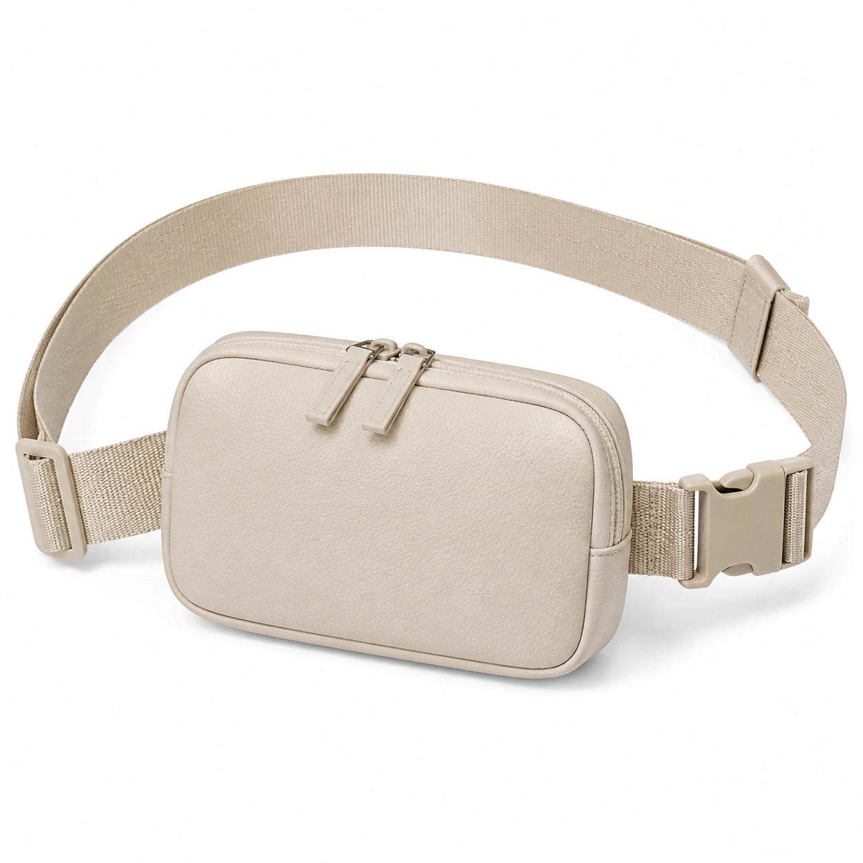 Sac banane 20 x 5 x 13 cm beige en matière synthétique avec sangle réglable