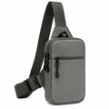 Sac bandoulière 18 x 7 x 30 cm gris en similicuir avec poches zippées pour usage quotidien