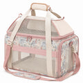 Sac de transport pour animaux 45 x 28 x 30 cm textile rose à fleurs aéré pliable