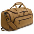 Sac de voyage 50 x 25 x 30 cm en tissu marron avec bandoulière réglable et poches zippées