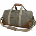 Sac de voyage 50 x 25 x 28 cm textile kaki et marron avec bandoulière style vintage