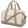 Sac de voyage 45 x 25 x 28 cm en tissu synthétique beige et taupe avec bandoulière